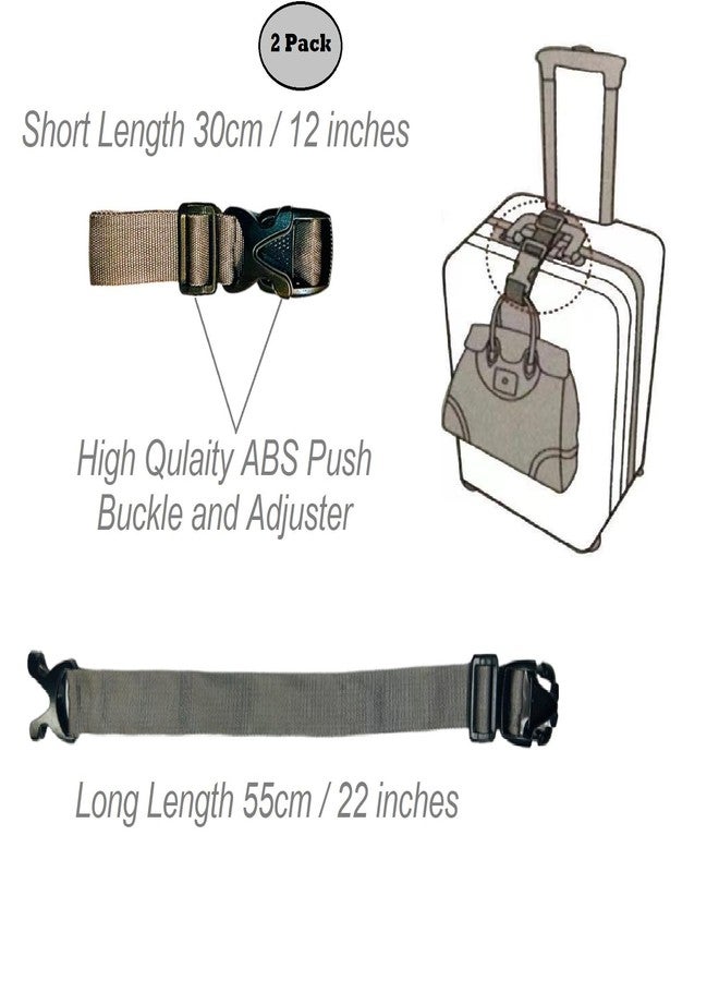 iCONY Add a Luggage Holder Strap for Travelling Bags & Suitcases, Luggage Belt Portable, Adjustable Travel Anti-Lost Strap Luggage Connector Straps, Travel Strap 1inchx22inch 2 Pack (Yellow) - Image 2